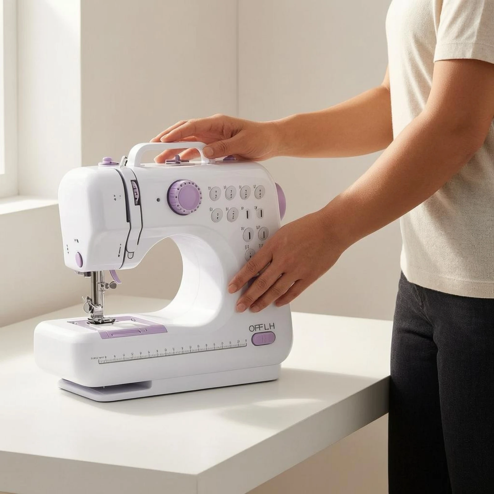 

Electric Sewing Machine Tabletop Compact Sewing Machine Portable Easy to Use