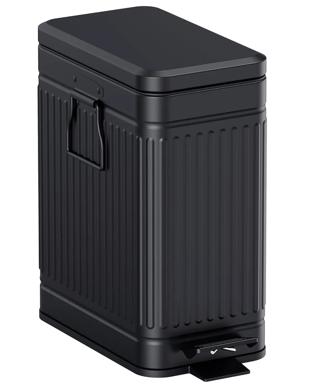 

Trash Can w/ Lid Soft Close-10L/2.6 Gal SS Outdoor Dog Poop Garbage Can-Metal Waste Bins w/ Pedal for Bathroom Bedroom