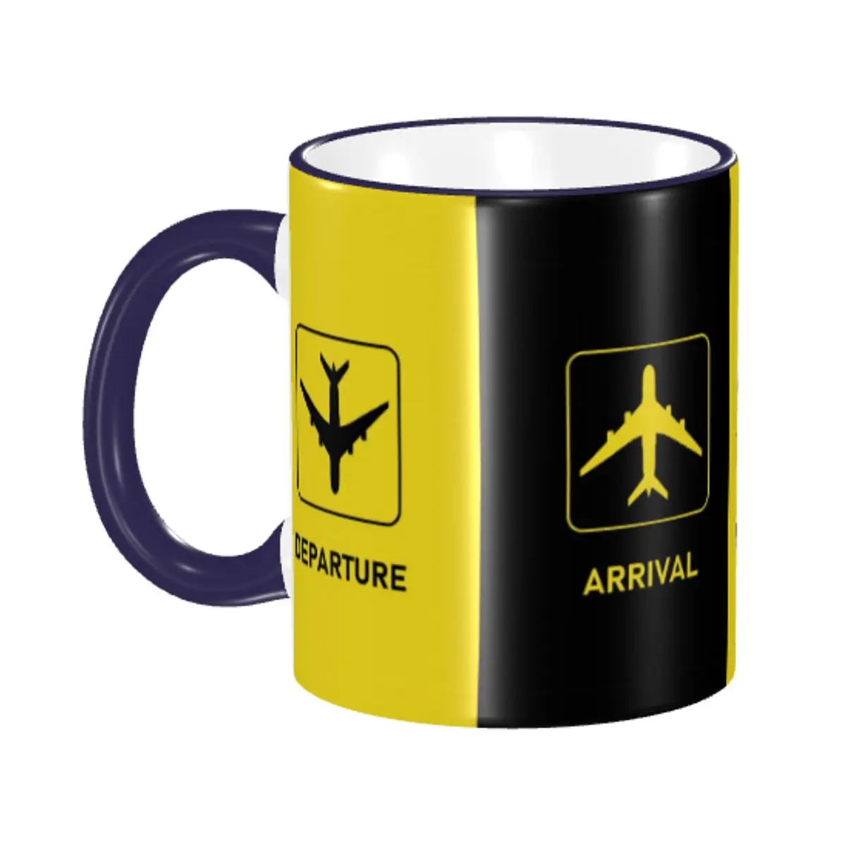 Custom Aviation Arrival Departure Mug DIY Aviator Airport Plane Ceramic Tea Milk Coffee Cups