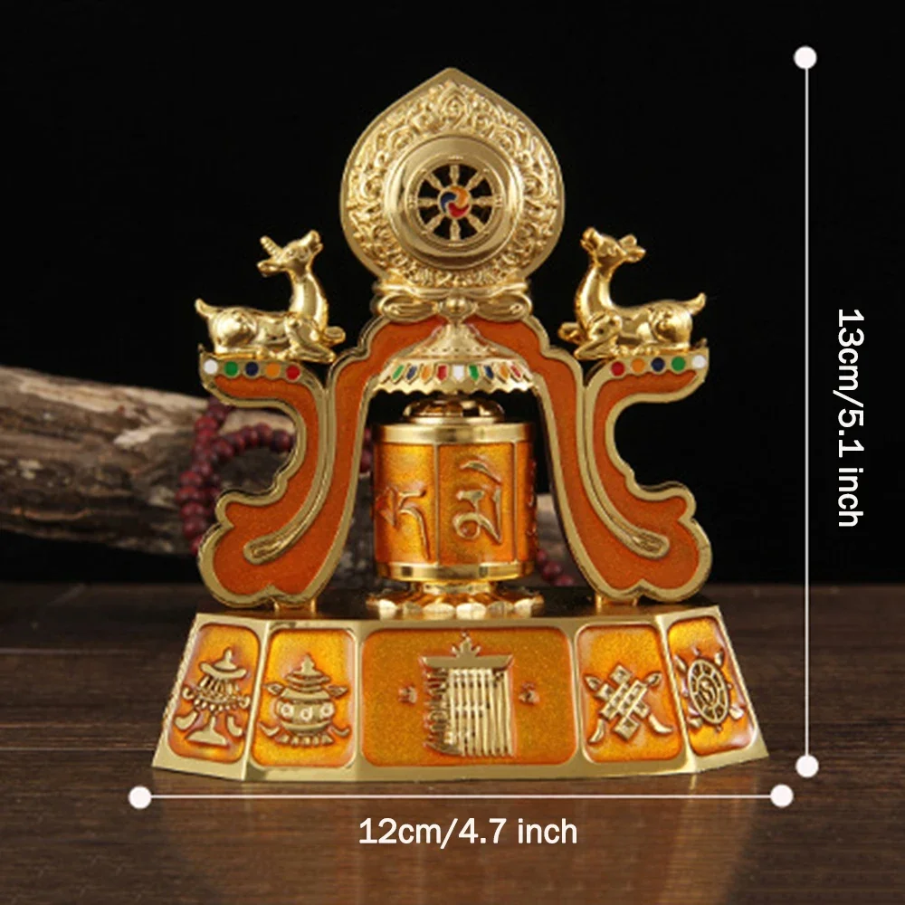 Car Mounted Six-character Mantra Prayer Wheel, Battery Electric Scripture Wheel, Car Decorative Crafts, Buddhist Ornaments