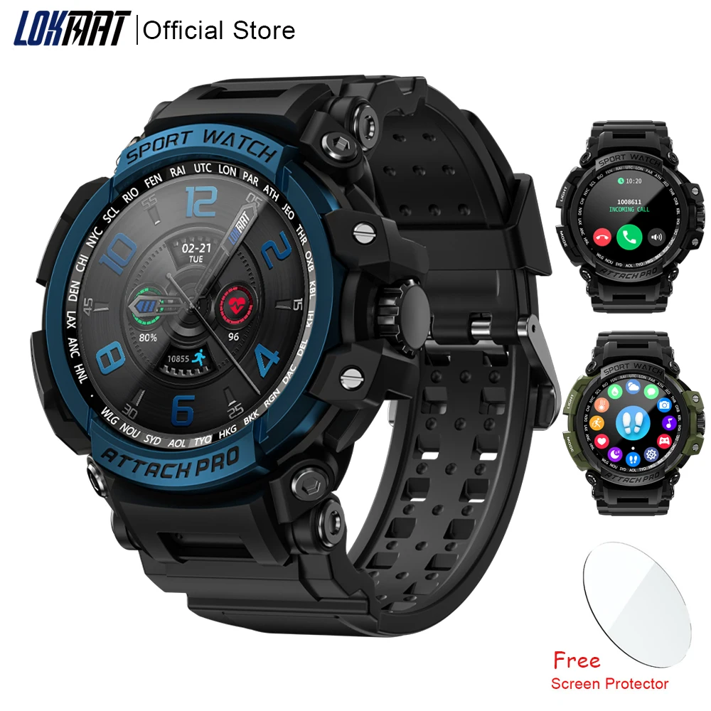 LOKMAT Brand New ATTACK Pro Sport Smart Watch Bluetooth Calls Watches 5ATM Waterproof Fitness Tracker Heart Rate Monitor 2023