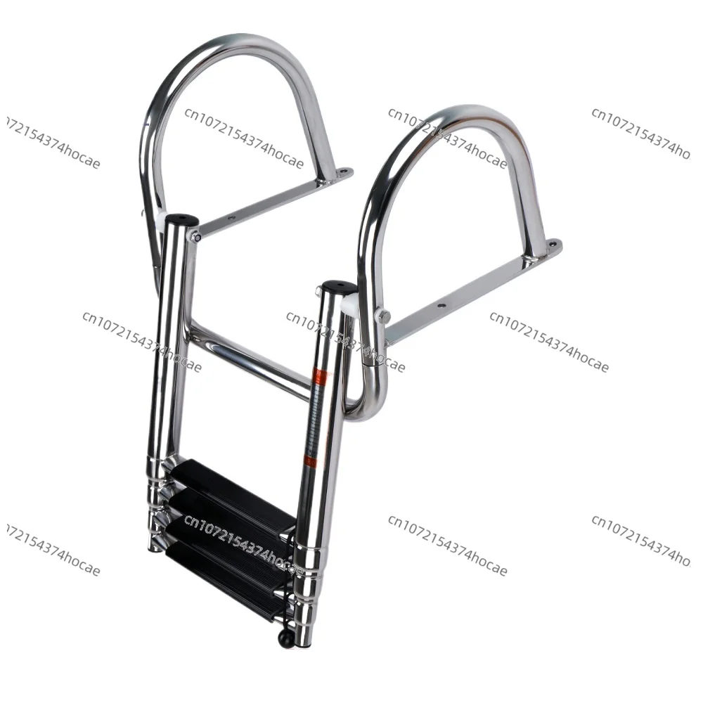 

Thickened stainless steel marine sewer ladder, speedboat yacht folding handrail , swimming boarding pontoon stern