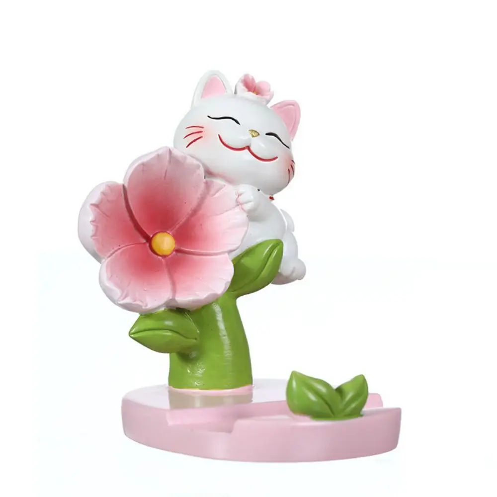 Shake Head Lucky Cat Car Decoration Cartoon Cat Waving Arm Mini Lucky Cat Figure Multipurpose Sakura Car Fortune Cat Ornament