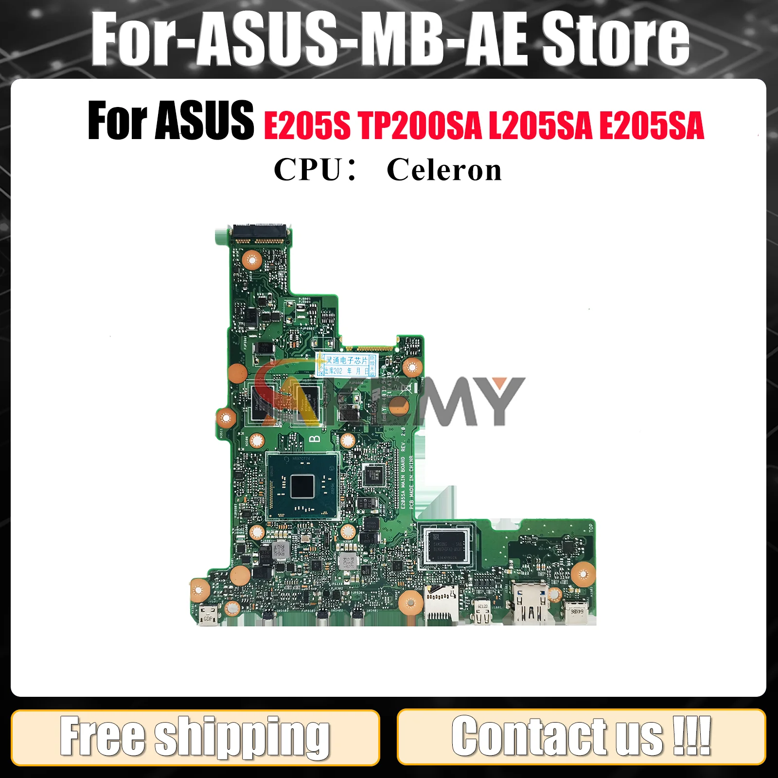 

E205SA Материнская плата для ноутбука ASUS EeeBook L205SA TP200SA E205S E205S E205SA Материнская плата для ноутбука с процессором Celeron 104% протестирована ОК