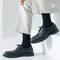 95% Pure Cotton Socks Men Business Dress Anti-bacterial Long Socks 1