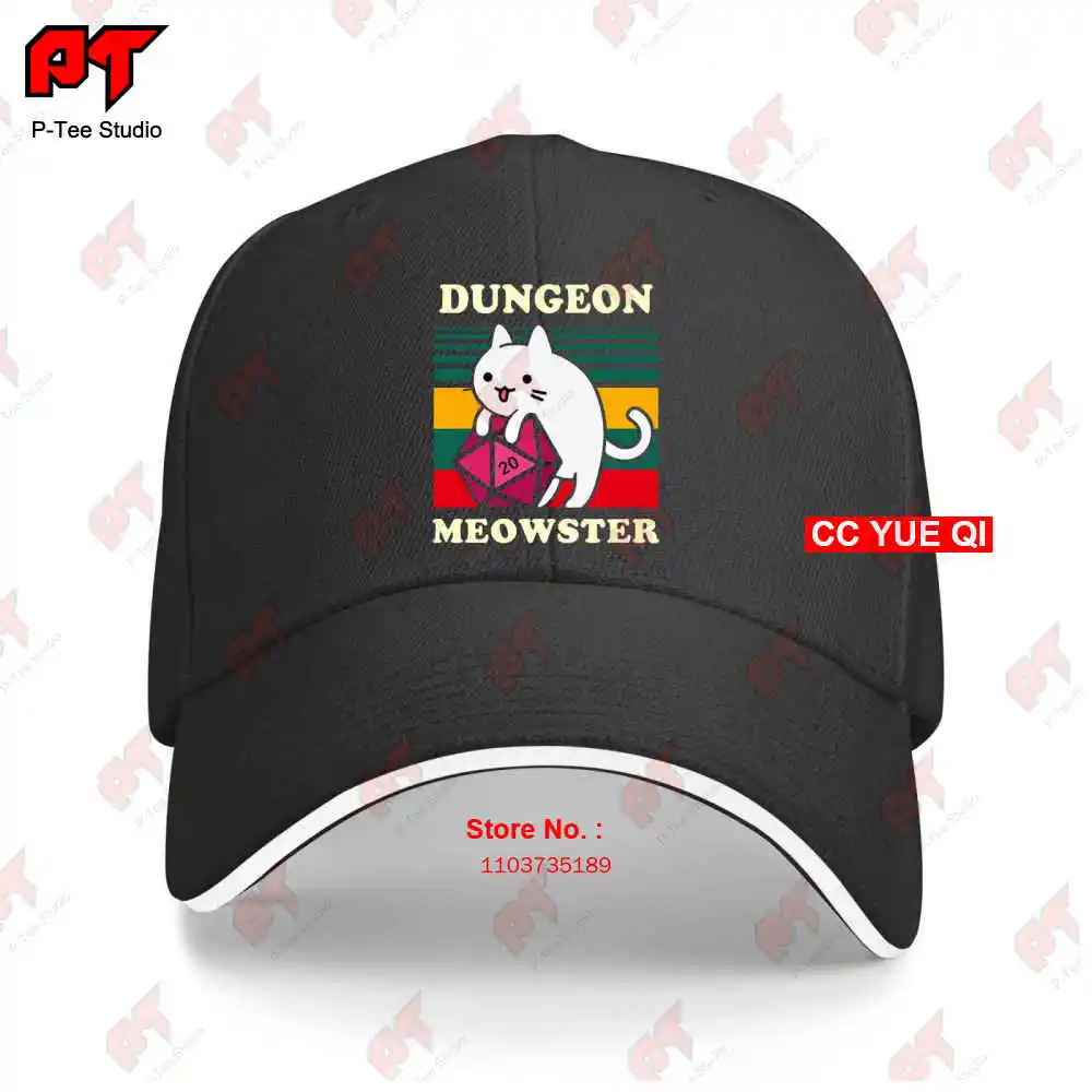 Dungeon Meowster Gamer Cat Dnd Tabletop D20 Baseball Caps Truck Cap ADE8