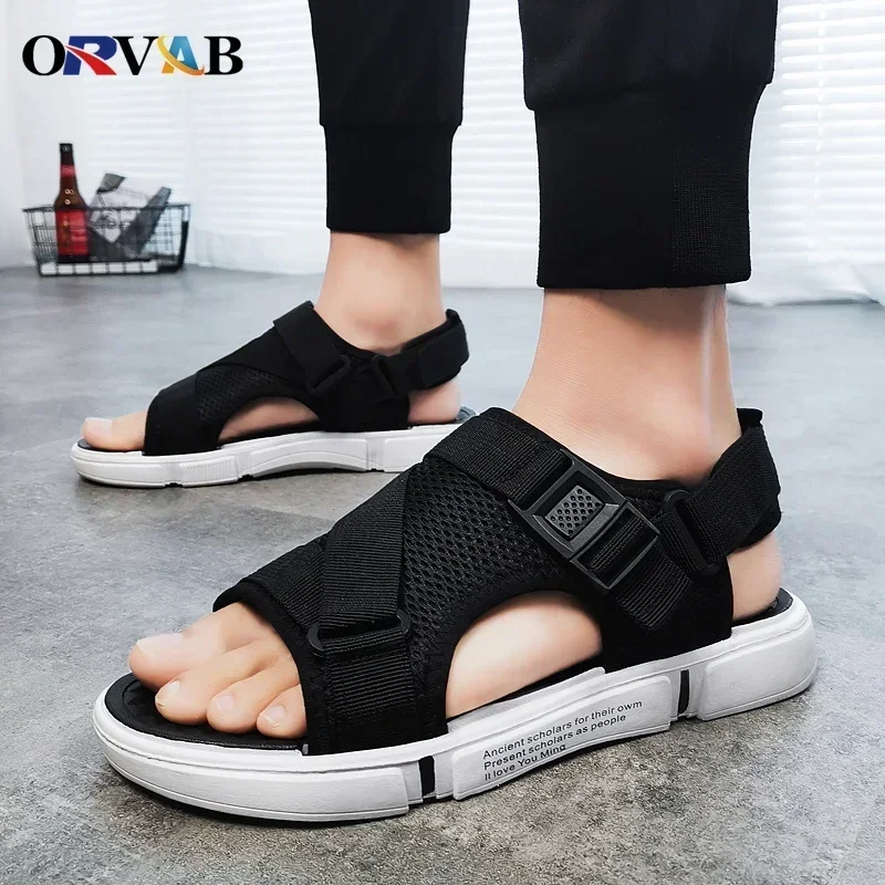 Mens Summer Sandals Comfortable non-slip men Shoes High quality woven beach sandals Men\'s Gladiator sandals Casual flats jibbizt