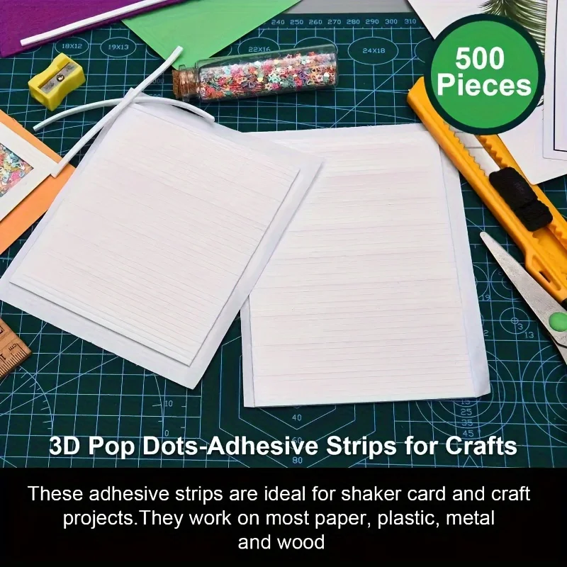 300pcs Powerful Double-sided Adhesive Foam Strips, Suitable for Handmade, Scrapbooking and Office Organization