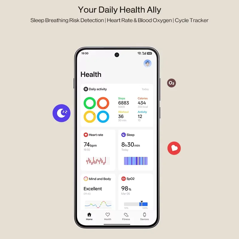 Reloj Inteligente OnePlus Watch 3 de 43 mm, Pantalla AMOLED de 1.32», Snapdragon W5 Gen 1, 7 Días de Batería, Bluetooth 5.2, NFC, SpO2, Monitor de Frecuencia Cardíaca 6