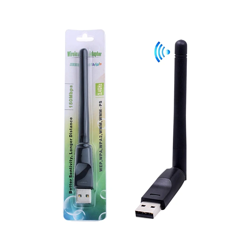

150Mbp RTL8188 Mini USB WiFi Adapter 2.4GHz Wireless Network Card 802.11 b /g/n WiFi Receiver LAN Dongle For Set Top Box RTL8188
