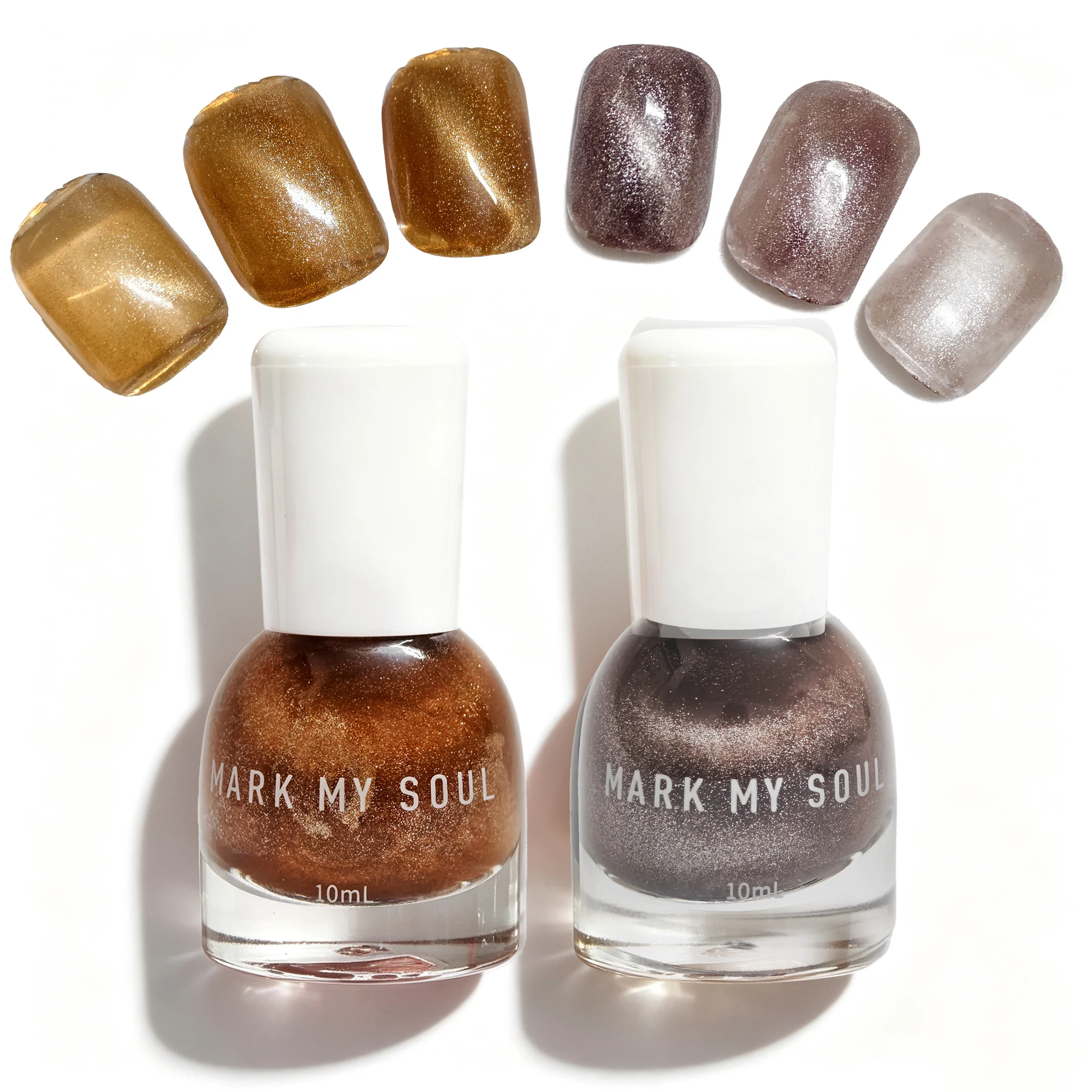 2Pcs Total 20ml MARK MY SOUL No UV Lamp Cat Eye Nail Polish Set S112/S163,Manicure Supplies