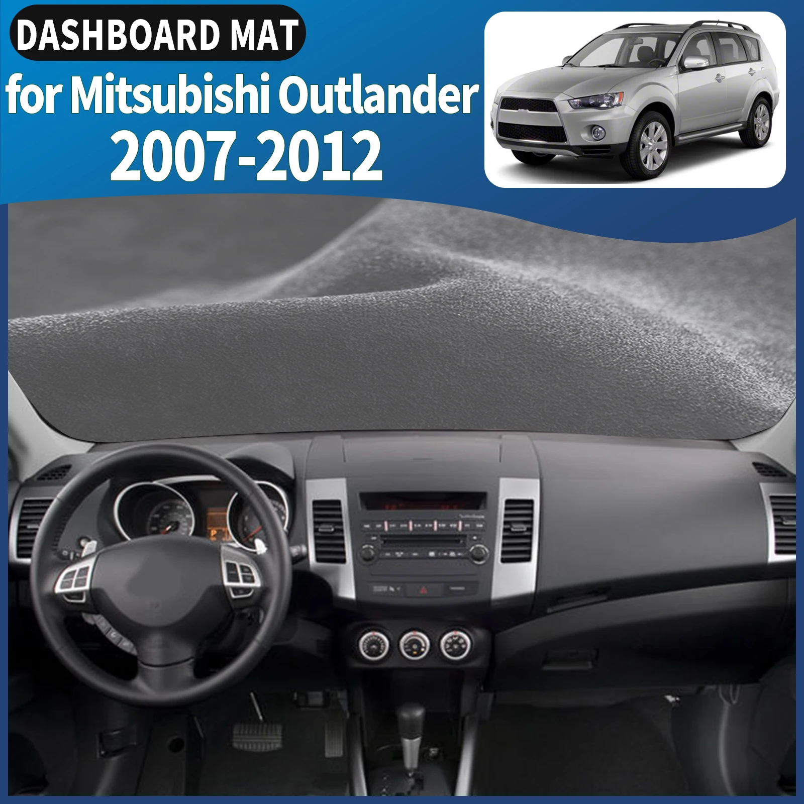 

fit for Mitsubishi Outlander 2007 2008-2012 LOGO Car Dashmat Dashboard Cover Pad DashMat Sunshade Accessories Protective Carpet