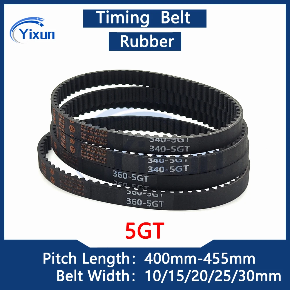 

5GT Rubber Timing Belt Length 400 405 410 415 420 425 430 435 440 445 450 455mm Width 10/15/20/25/30mm Synchronous Drive Belt