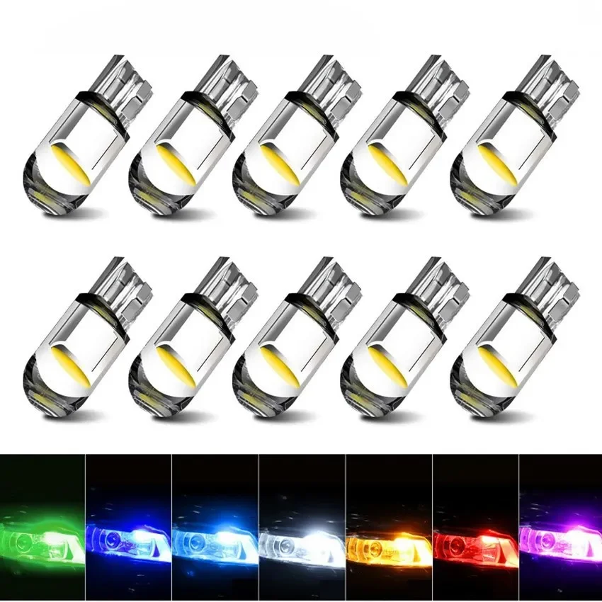 Car LED T10 W5W Canbus Glass COB 6000k Reading Dome light Sign Wedge Plate Light bulb 168 194 192 DC 12V