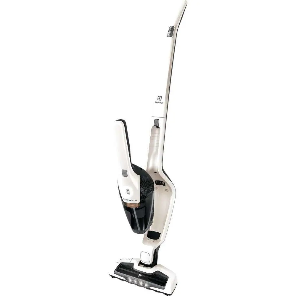 Ergorapido Stick Vacuum Cleaner Lightweight Cordless Vacuum with LED Nozzle Lights and Turbo Battery Power for Hard Floors