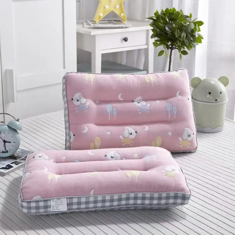 Cartoon Style Kindergarten Children's Pillows Home Four Season Pure Cotton Baby Pillows Soft Breathable Baby Sleeping Pillows