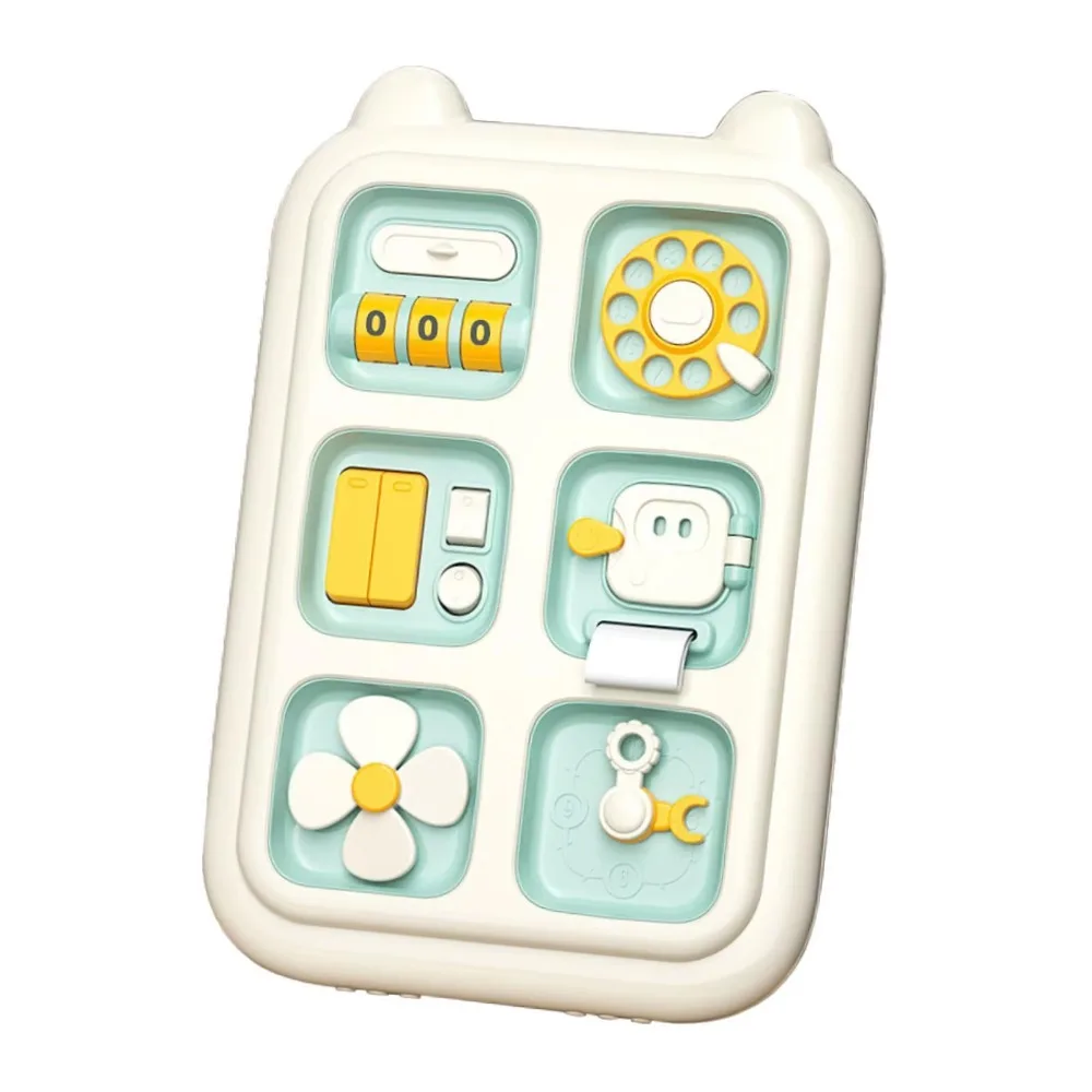 

Plastic 6 in 1 Busy Board Puzzle Toy Learning Multifunction Fidget Toys Handicraft Multipurpose Sensory Early Education Toys