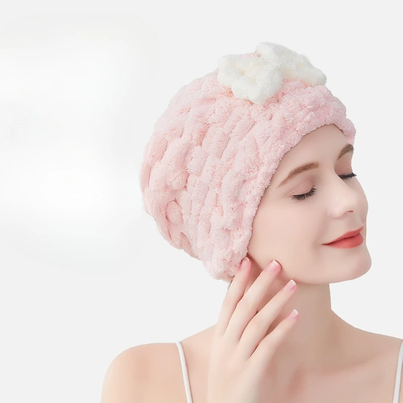 Dry Hair Towel Household Double-layers Waterproof Thick Women's Oilproof Shampoo Bathing Hat Wash Make-up Head Cover Hair Bonnet view 2