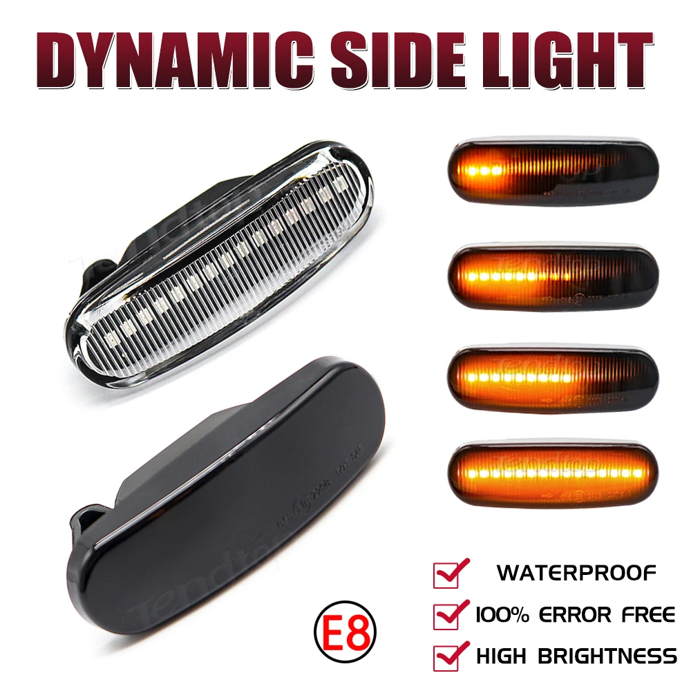 Pisca-pisca dinâmica, luz marcadora lateral, lâmpada de seta para fiat panda punto evo stilo qubo peugeot citroen lancia musa (350)