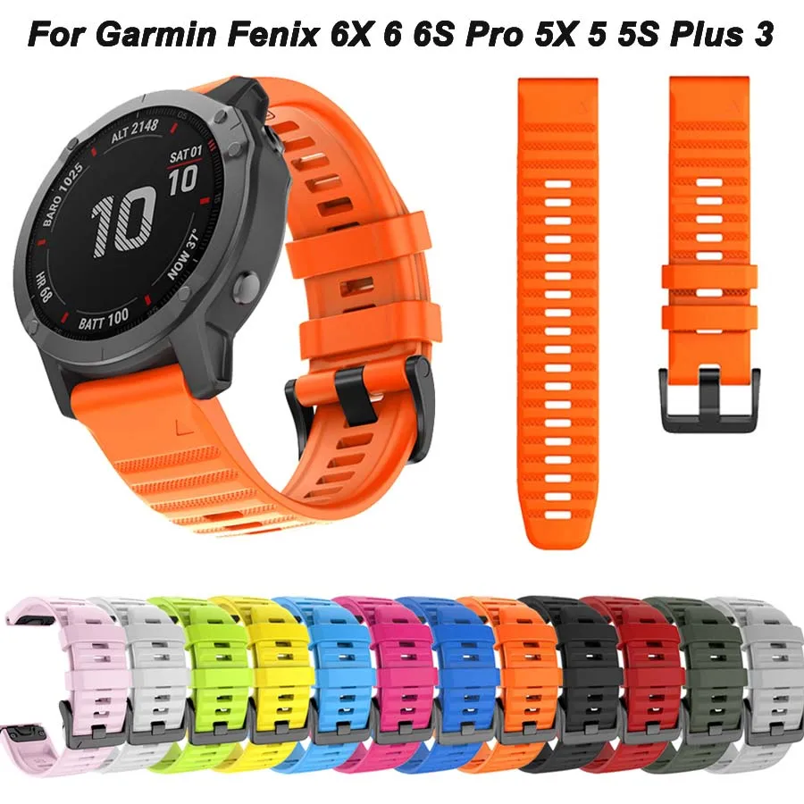 22 26 MM Silicone QuickFit Watchband For Garmin Fenix 7X/7/7S/6X/6/6S Pro/5/5X/5S Epix 2/Instinct Straps Replacement Bracelet