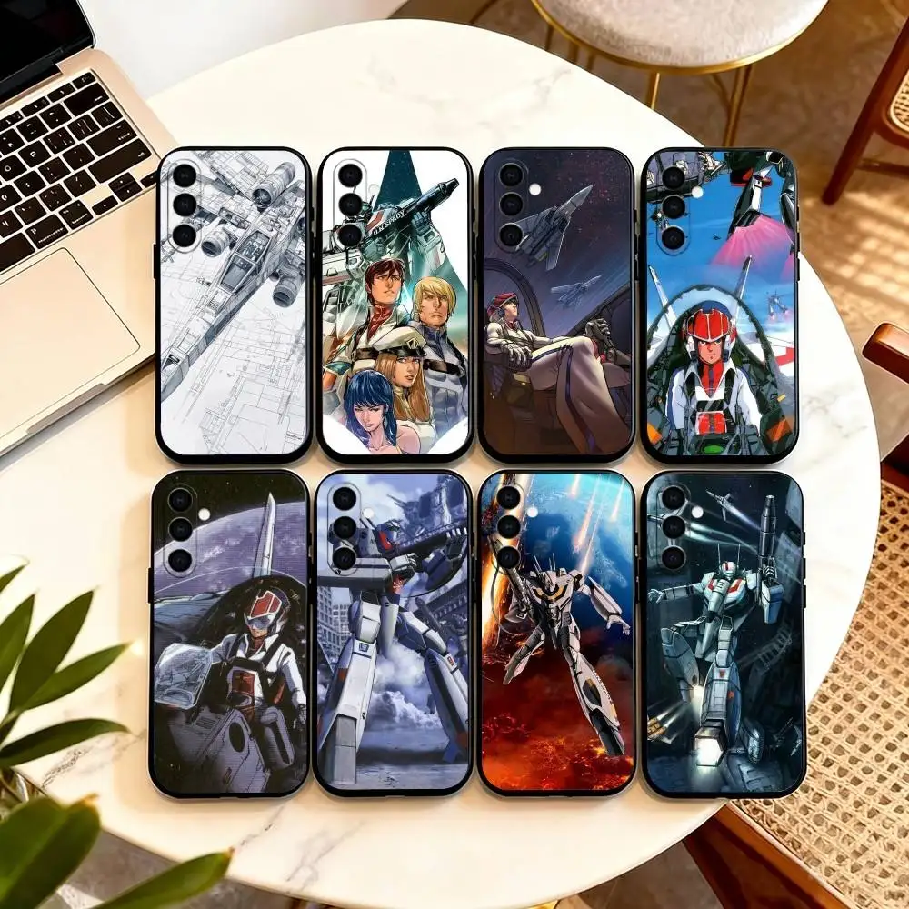 Funda de teléfono Robotech Macross para Samsung Galaxy A73,A72,A71,A70,A53,A52,A51, funda negra de silicona suave