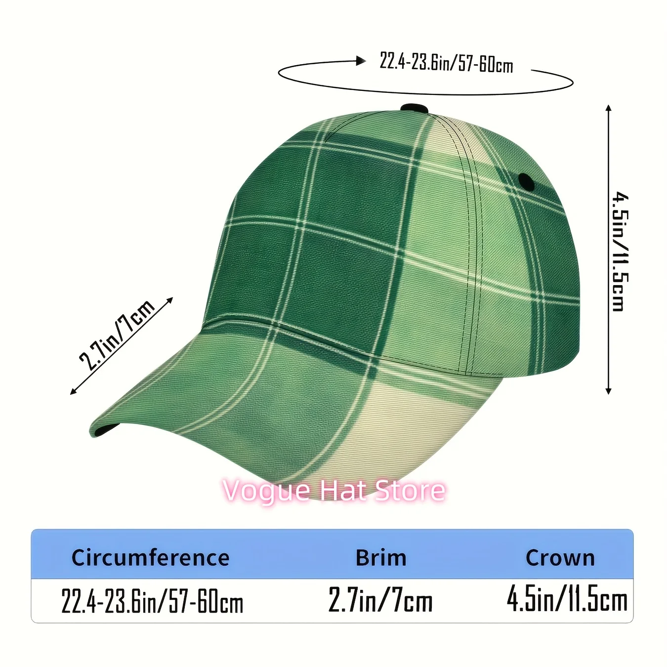 1pc of Green Tartan Plaid Duckbill Cap - Adjustable, Breathable, Foldable Baseball Hat Suitable for Both Men And Women, Made of