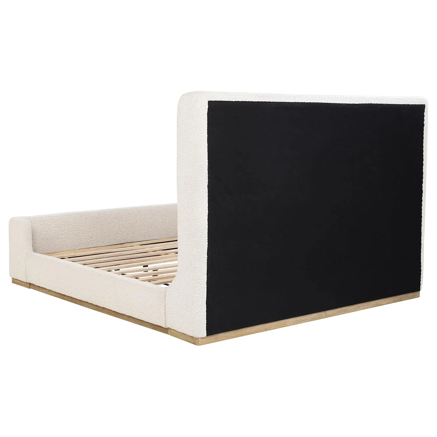 Coaster Nala Eastern King Boucle Contemporary Sleigh Bed, Cream
