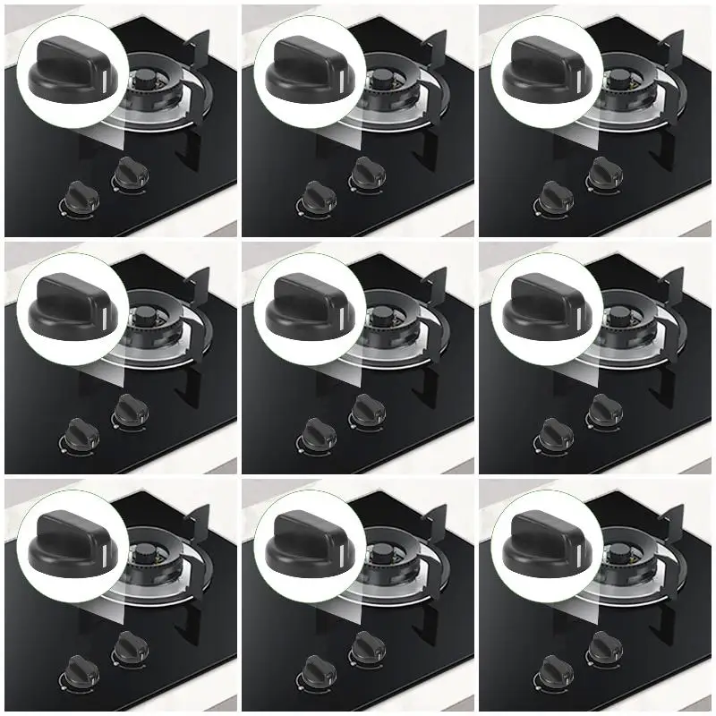 9Pack X(6 PCS Kitchen Black Plastic Gas Stove Cooker Control Knobs)