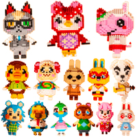 Animal Figure Game Blocks Raymond 3D Model DIY Diamond Blocks Bricks Building Toy for Children
