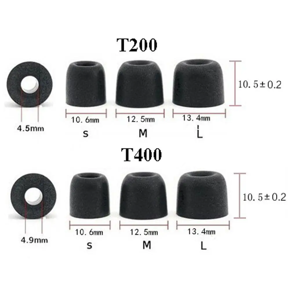 Headset Noise Isolating C Sets Replacement Eartips Memory Foam Earbuds T100 T200 T300 T400 For In-Ear Earphone