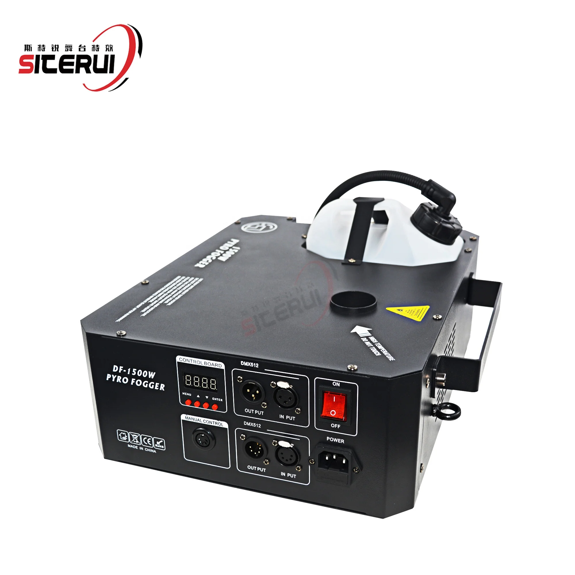 SITERUI 1500W Ordinary up-spray fog machine with DMX LCD and remote control smoke making effect for Wedding Stage Theater show