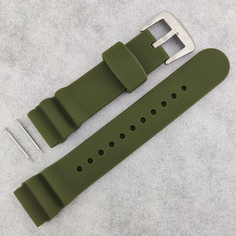 Correa Universal para reloj, correa de goma de silicona para NH35/NH36, funda de reloj abulón, 22mm, 22mm