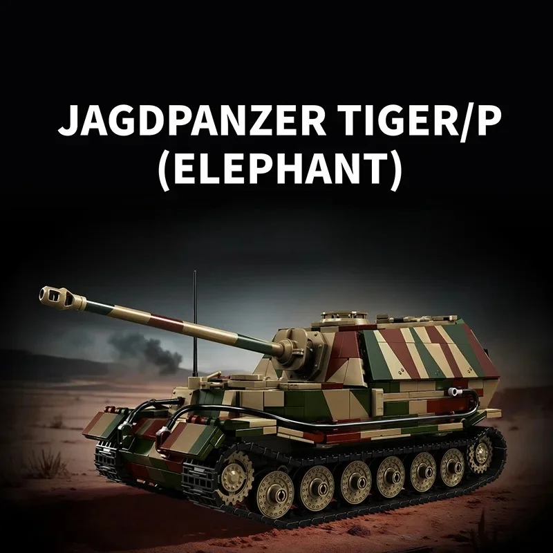 12GO Militär-Thema TIGER Panzer Baustein-Spielzeug mit Box E-100 Schwerer Panzer Modell DIY Bausteine Lernspielzeug für Jungen Geschenk