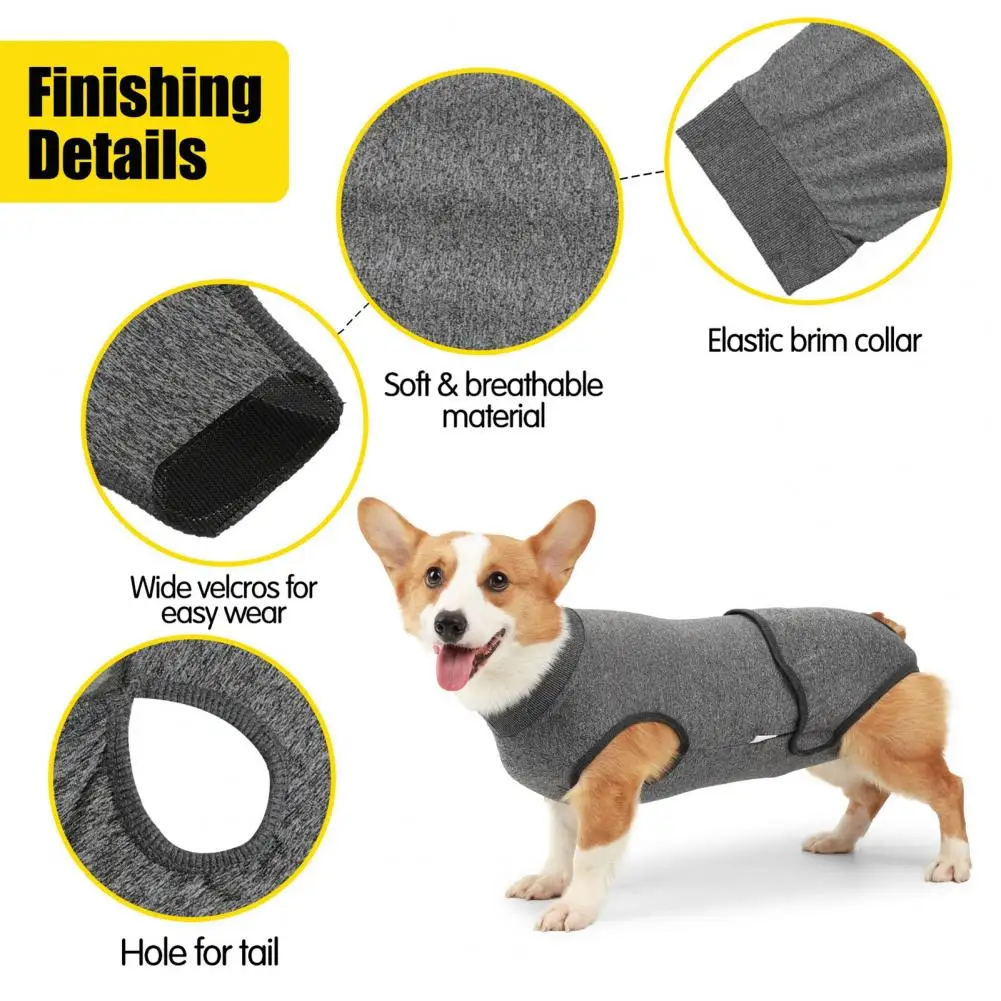 Dog Jumpsuits Pet Recovery Suit With Nappy Design Prevent Licking E-Collar Alternative Dog Surgical Recovery Suit After Surgery