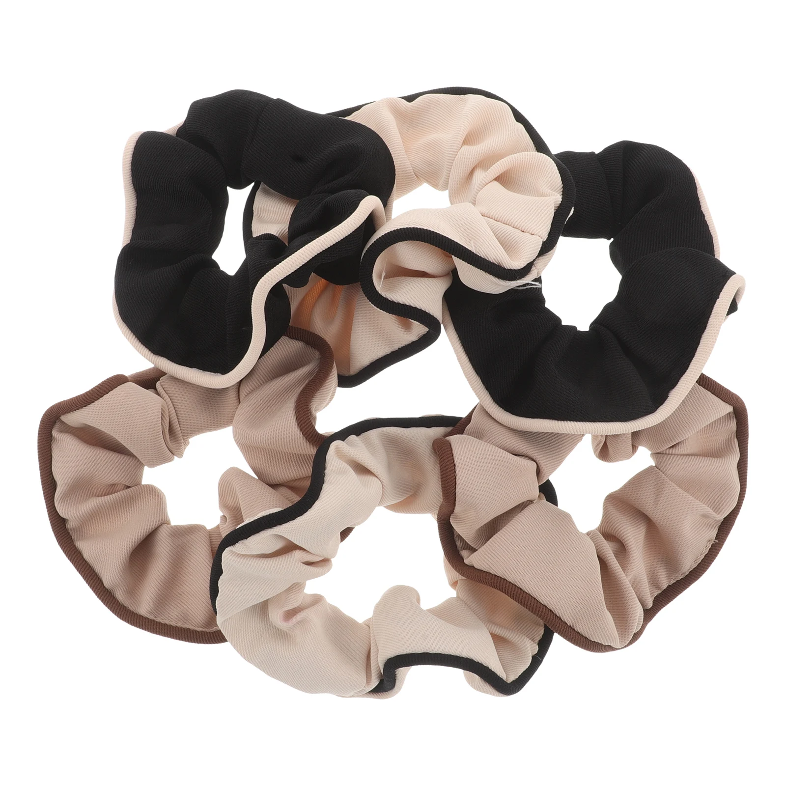 

6pcs Large Fabric Scrunchies Ties For Thick No Damage Soft Cotton Linen Hair Rope Korean Style Milk Coffee Color Hair Styling