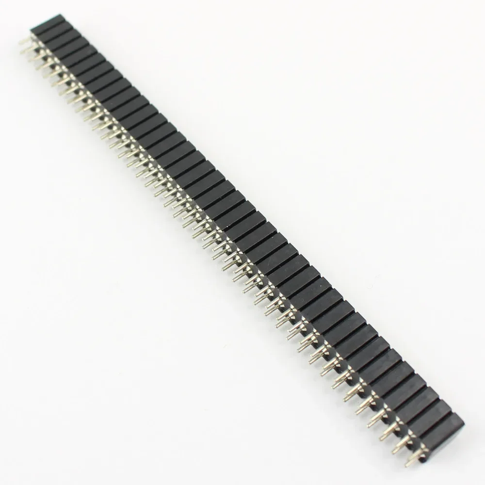 50pcs 2.54mm Pitch 2x40 Pin 80 Pin Female Double Row Tin Round Pin Header Strip Connector PH: 7MM