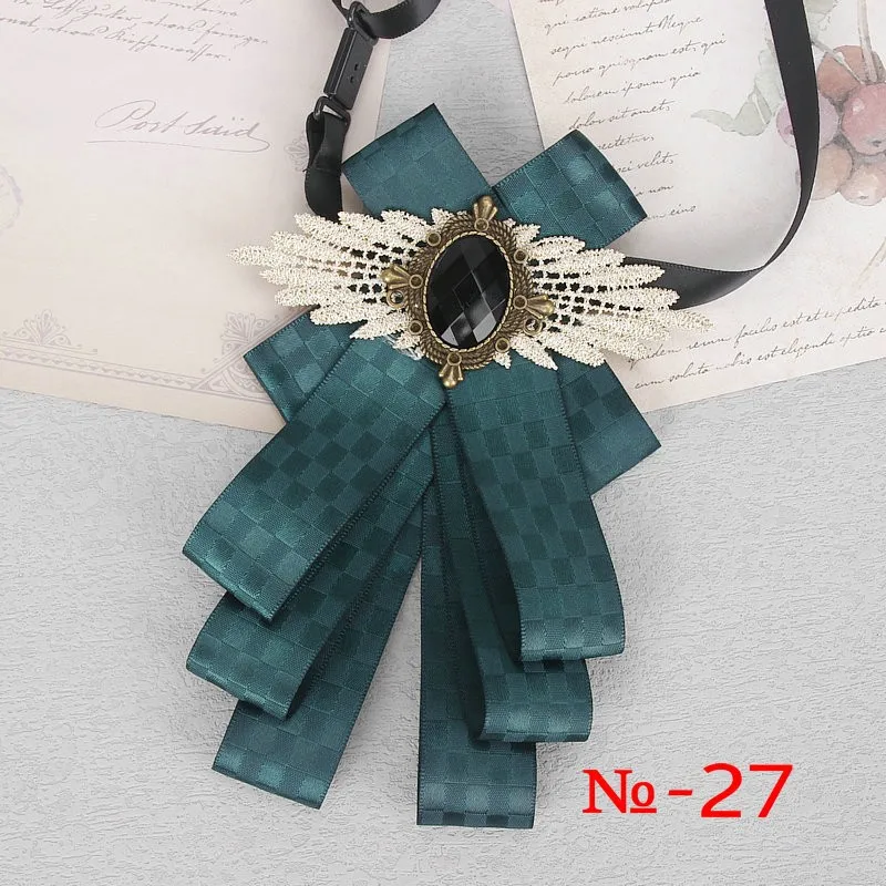 57 farben Wunderschöne Band Bowtie Schwarz Schmuck Metall Männer Hochzeit Party Schmetterling Weibliches Hemd Zubehör Damen Luxus Pin Fliege – Detail 33