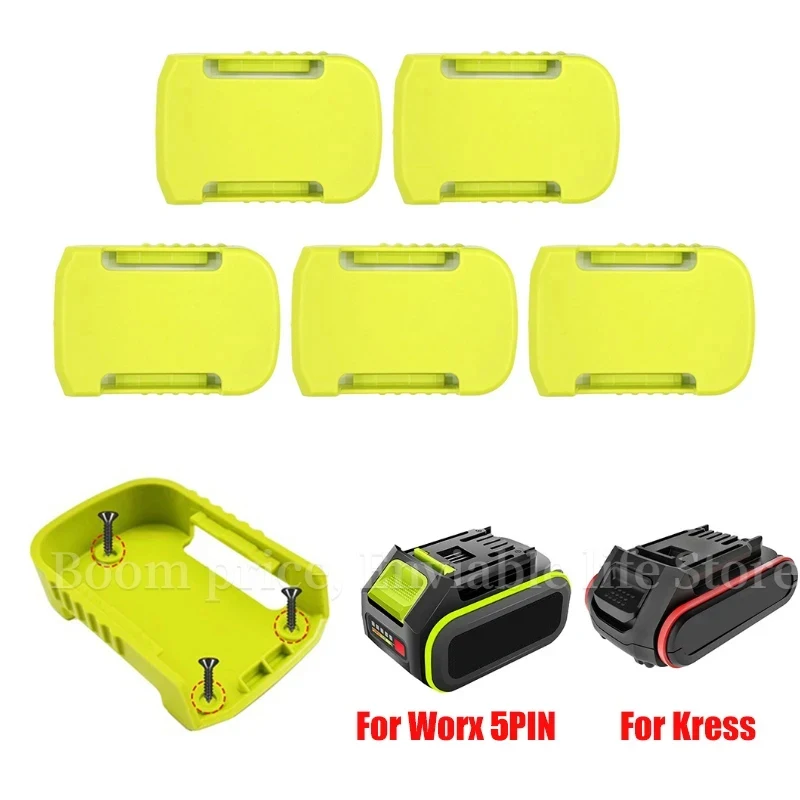 5Pcs Tools Power Battery Storage Rack Battery Holder For Worx/Kress 5pin 20V Battery, Wall Mount Battery Hold Shelf Storage Rack