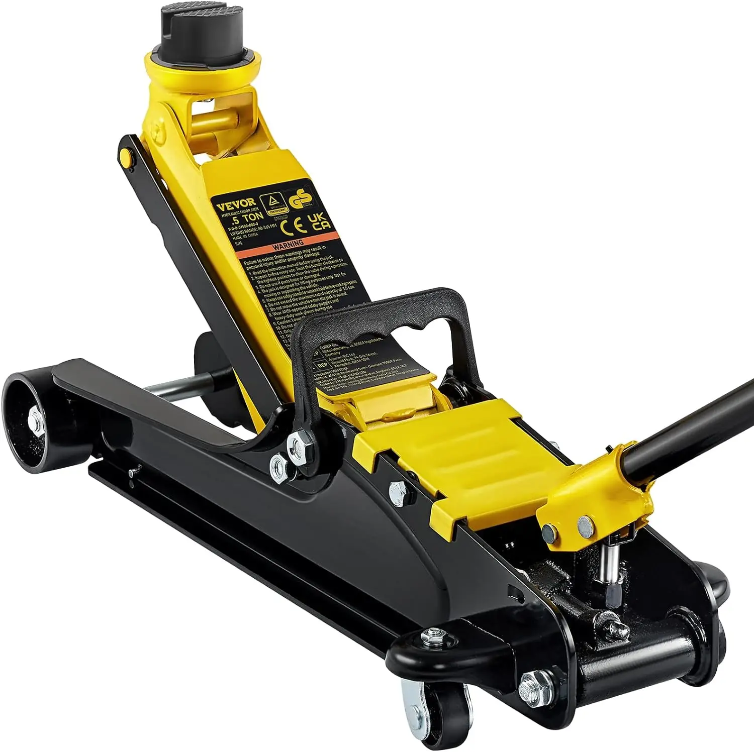 

VEVOR 2.5 Ton Low Profile, Heavy-Duty Steel Racing Floor Jack with Single Piston Lift Pump, Lifting Range 3.35"-14.96"