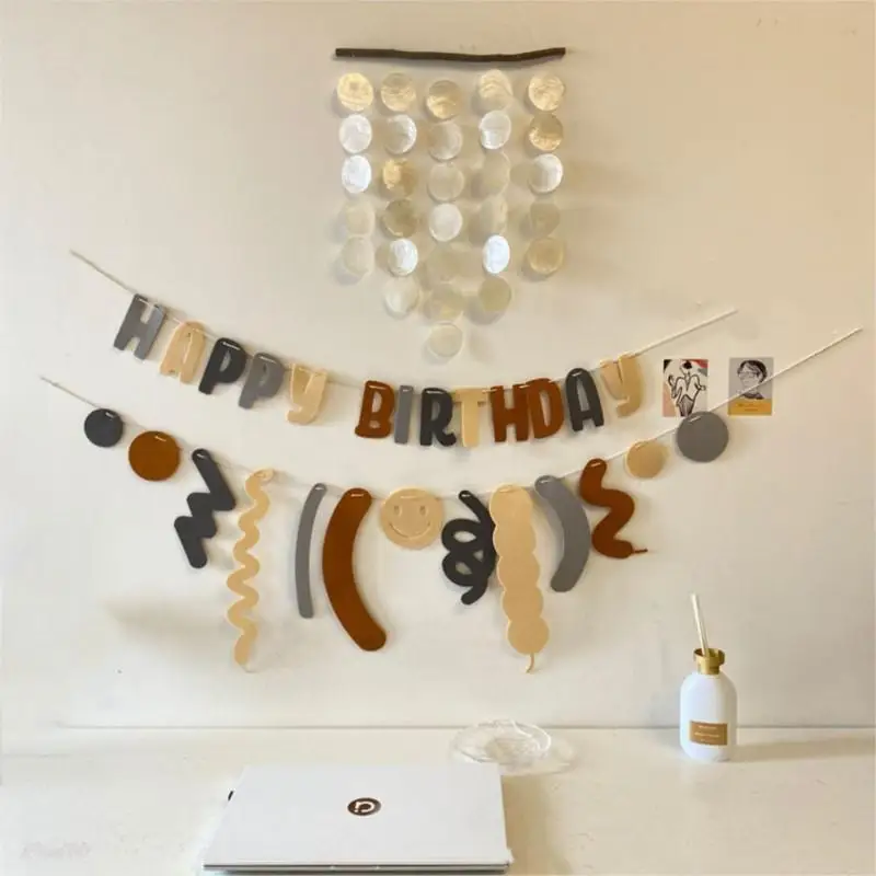 birthday ins decor birthday ribbon Flag Banner party birthday garland party photo prop decoration decor birthday Party Smile