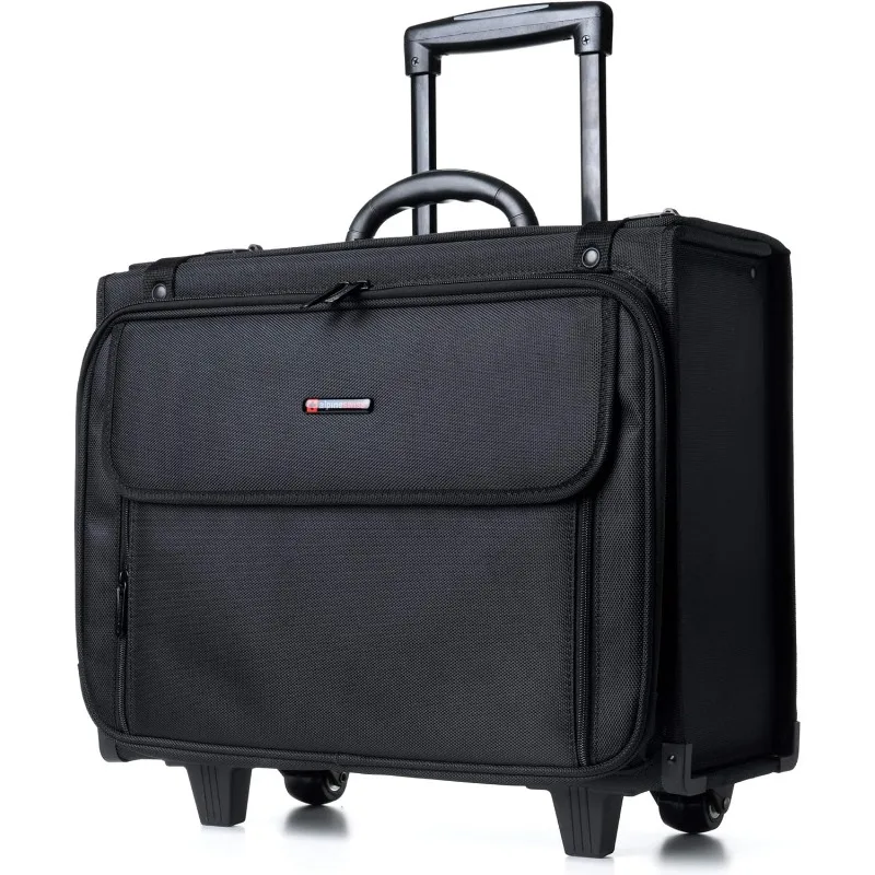 Swiss Rolling 17” Laptop Briefcase Hard Side Catalog Case on Wheels