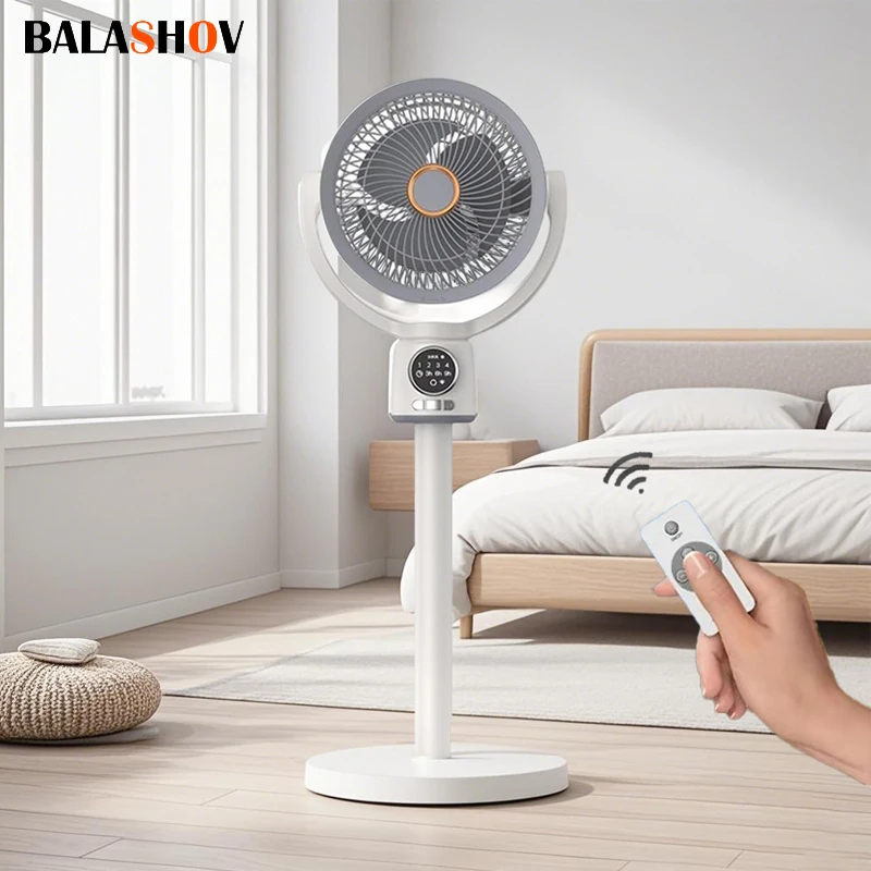 

Electric Floor Stand Fan with Remote Control, Adjustable Height, Night Light Portable Rechargeable Air Circulation Fan for Home