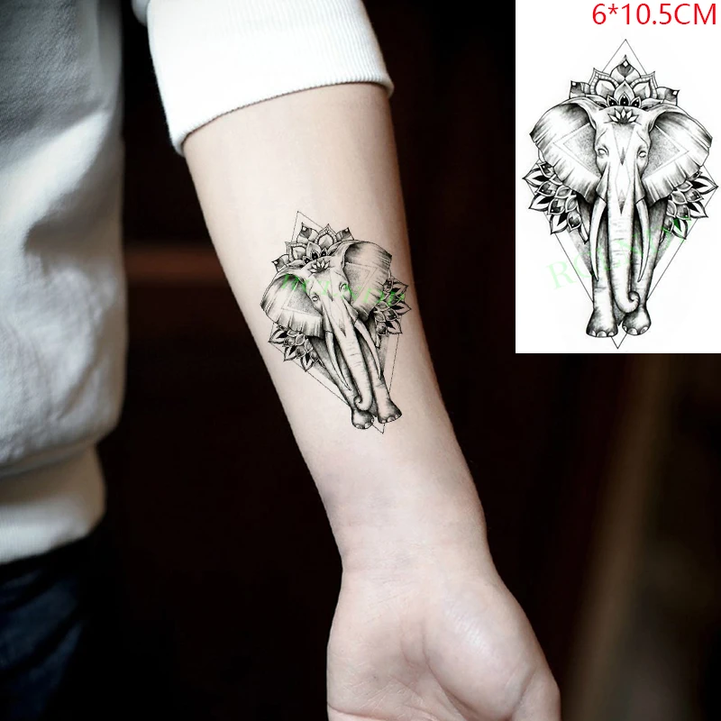 Waterproof Temporary Tattoo Sticker 10.5*6 cm elephant tattoo Ganesha tatto stickers flash tatoo fake tattoos for girl women