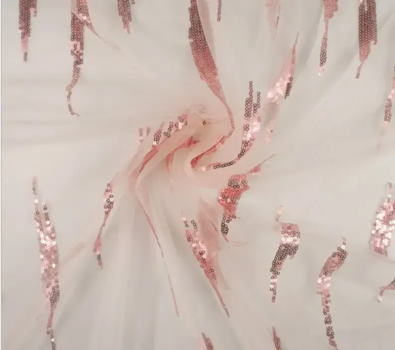 

4 Colors Gold Sequins Embroidery Lace Fabric Pink soft Mesh Fabric For Girl Dress Tutu Dress Wedding Dress Bridal Veil 1 yard