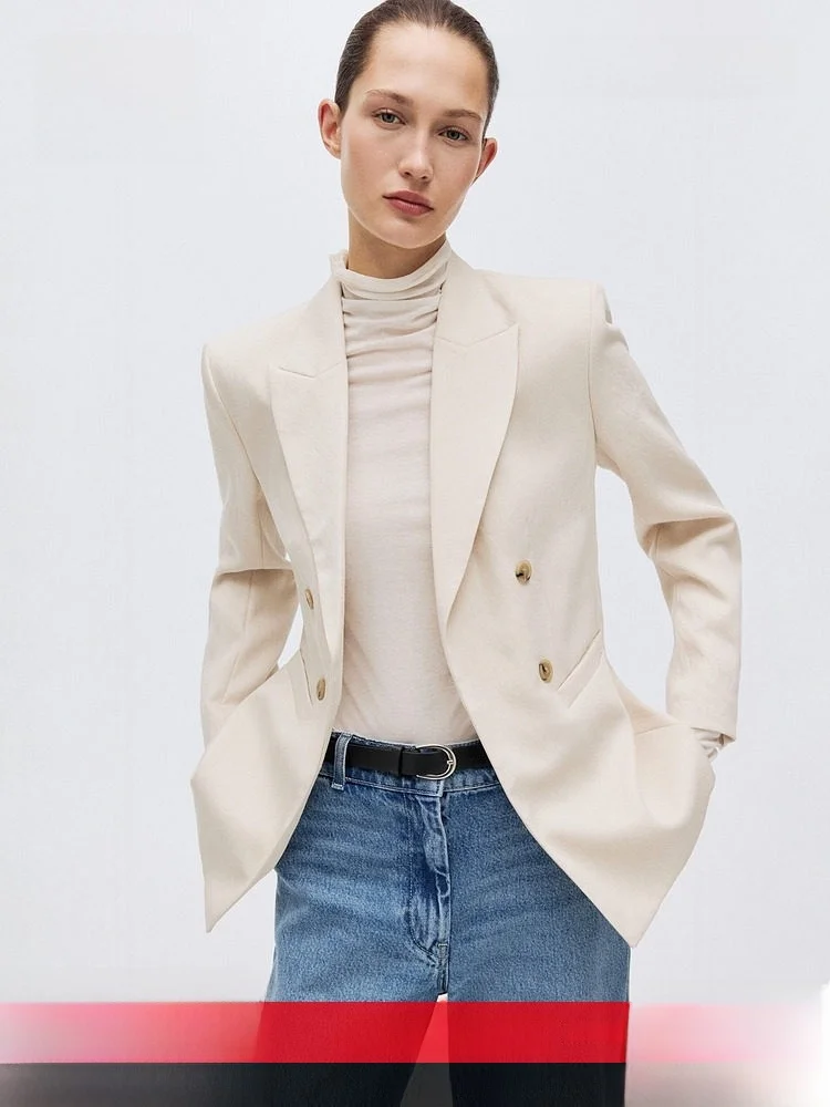 

Женский повседневный пиджак H&M: летний деловой стиль, комфортный, из полиэстера, нейлона и вискозы, для офиса и на каждый день