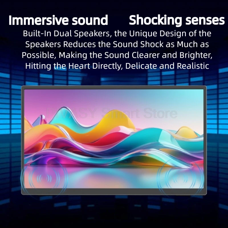 18.5 Inch Portable Monitor IPS 60Hz 14ms Response with Bracket Convenient For Switch PS5 XBOX Laptop Dual Speaker Type-C HDMI