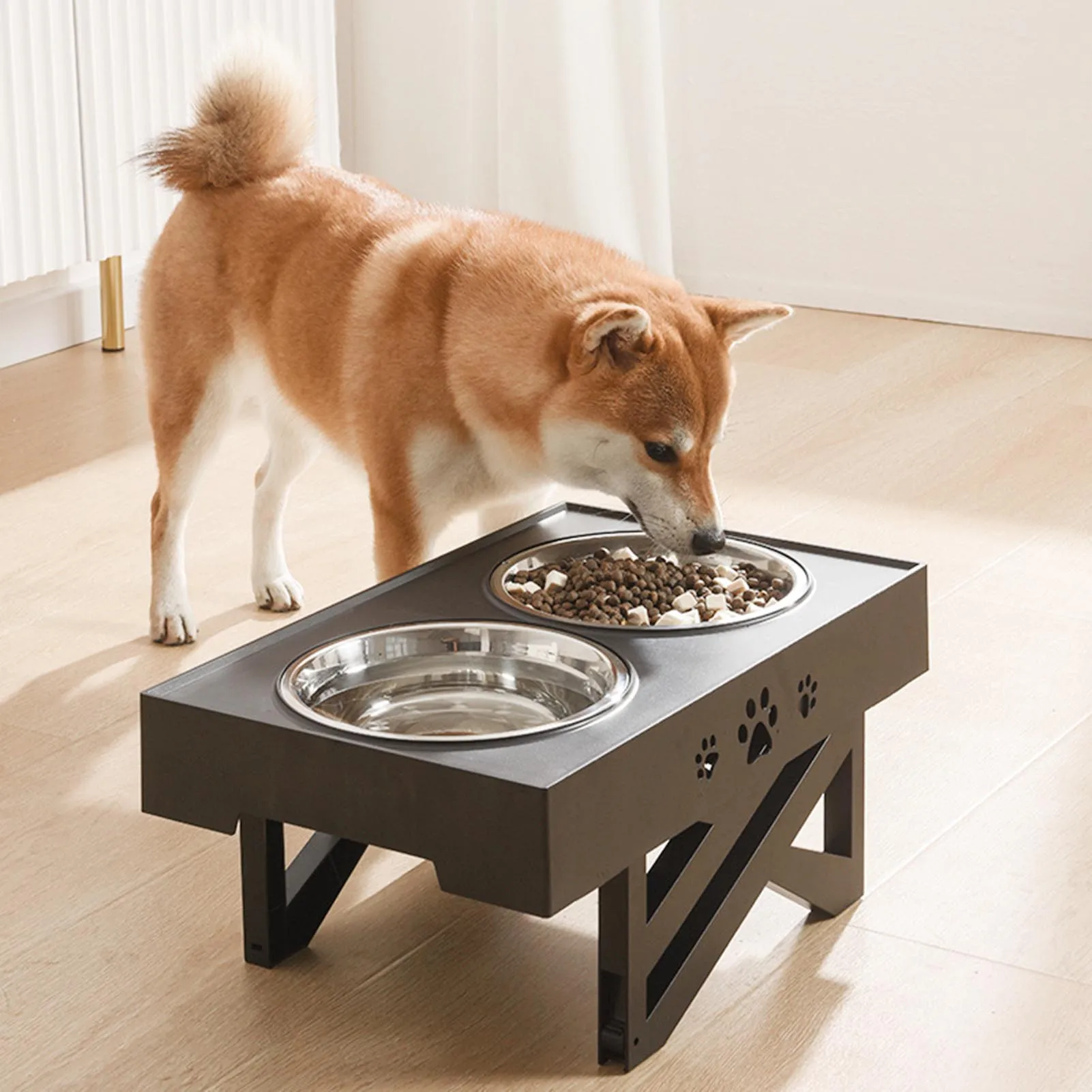 

Stainless Steel Elevated Dog Bowl with Food Grade Material Leak-Proof Bowls Suitable for Small Medium & Large Dogs MIAO