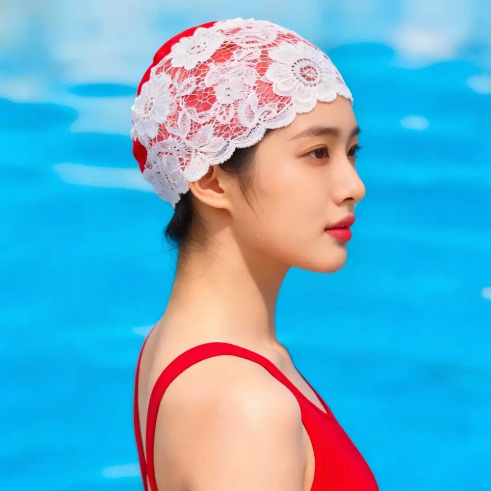 Stylish Waterproof Swim Hat For Long Hair Women Comfortable PU Ear Guard Large Size Adult Swimming Gear Pool Beach Accessories