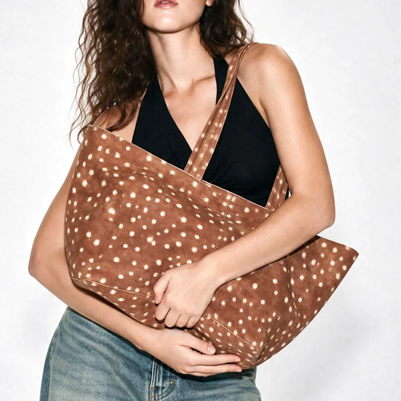XMESSUN New Faux Suede Shoulder Bag for Women,Fashion Designer Vegetable Commuting Tote Bag Large Capacity Retro Underarm Bag