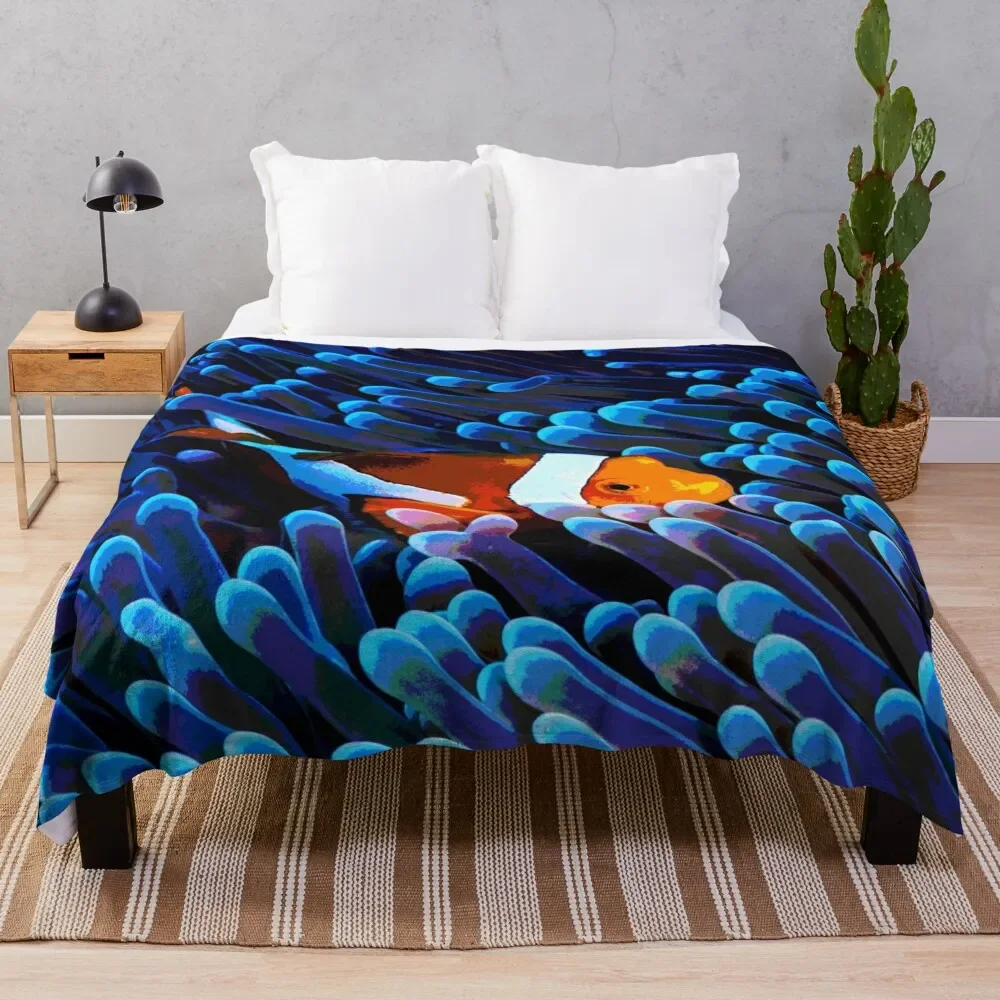 Clown Fish Ocean Design Throw Blanket Plush Designers for winter Blankets